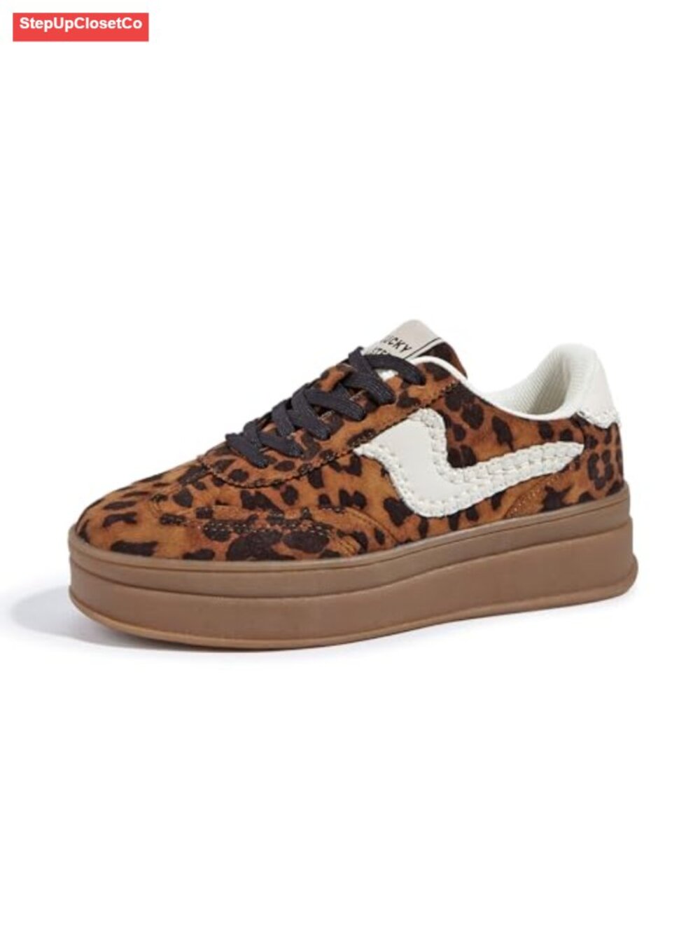 Women's Platform Fashion Sneakers Thick Sole Faux Leather Suede 1.81" Heel